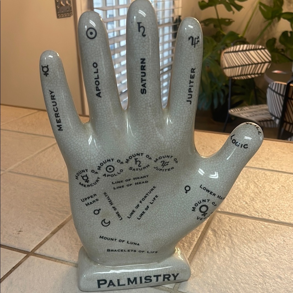 Palmistry Hand Sculpture in Gray